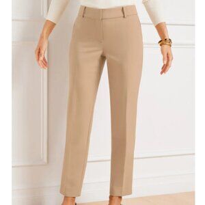 Talbots Hampshire Lightweight Double Cloth Straight Ankle Pant in Rattan-Long